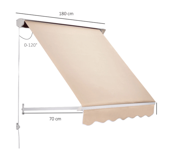 Tenda da sole avvolgibile anti uv alluminio poliestere beige